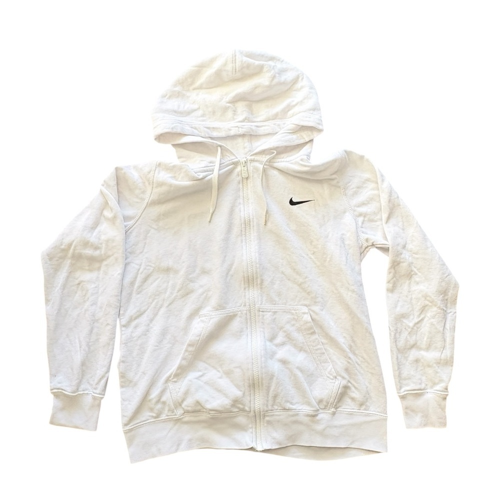 Nike Zip-Up White Hoodie Size Large
